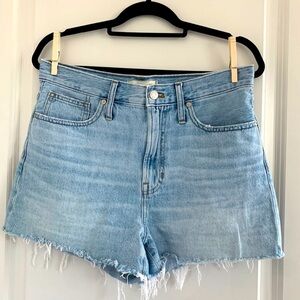 Madewell light wash perfect denim shorts